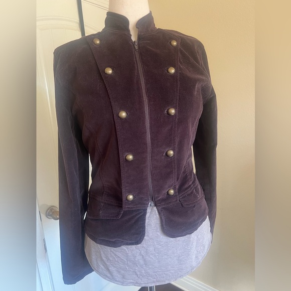 Military Inspired Hip Length Corduroy Jacket Size 8 or Medium Zena Jeans Brand - Picture 3 of 6